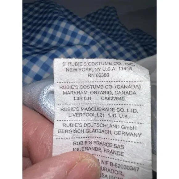 Rubies The Wizard of Oz Dorothy Gingham Dress Costume‎ Girls Medium 8-10 - Picture 10 of 12